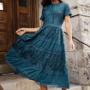 Bohme Divine Lace Midi Dress